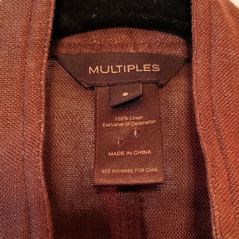 Multiples Rust Ruffled Blazer - Picture 2 of 7